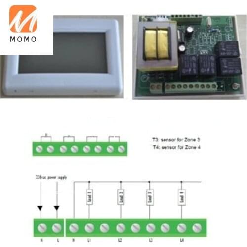 Independent 4 zone control thermostat for floor heating