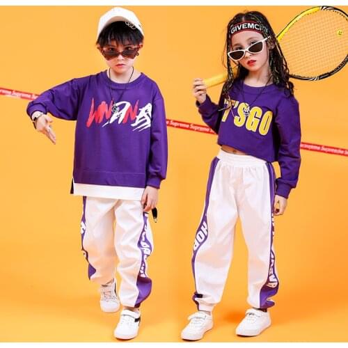 2020 New Korean Top Pants Jazz Suit Fashion Children Hiphop Dance Clothes Boys Girls Hip Hop Costumes Kids Street Dance Outfit