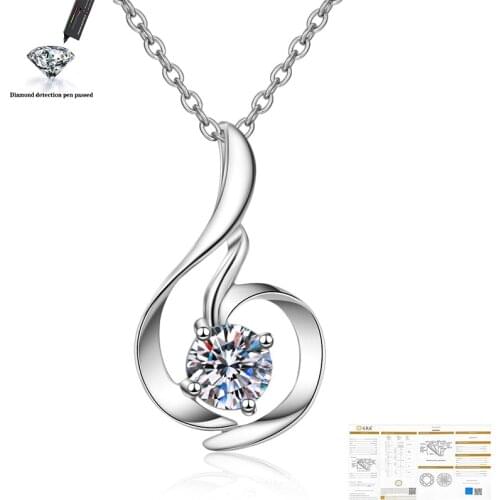 Moissanite 0.8ct 6mm D Color Pendant S925 Sterling Silver Sunflower Chain Necklace for Women Fine Jewelry