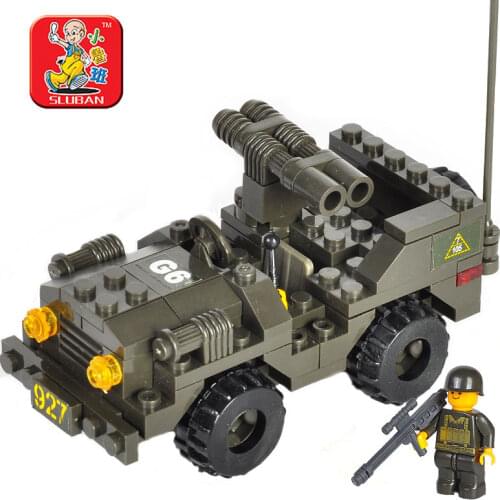 Plastic toy building blocks kits double gun carrages child educational toys assembling insert toys