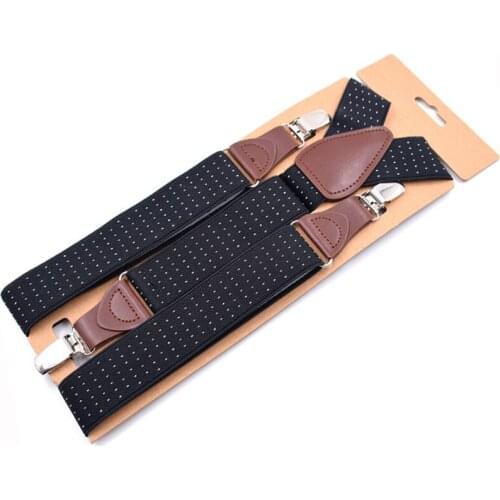 JIERKU Mans Suspenders Womans Braces Leather 3Clips Suspensorio Fashion Elastic Trousers Strap 3.5*120cm