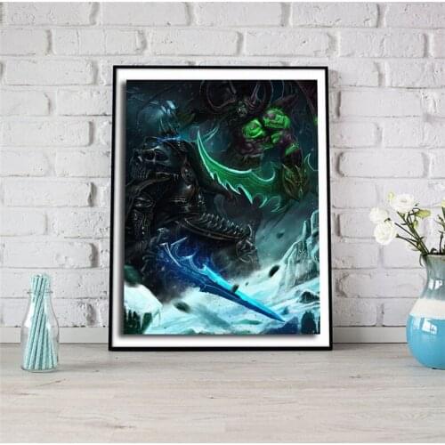 World Of Warcrafts Poster Artwork Illdan Vs Lich King Art Print Canvas Painting Wall Pictures For Living Room Modern Home Decor