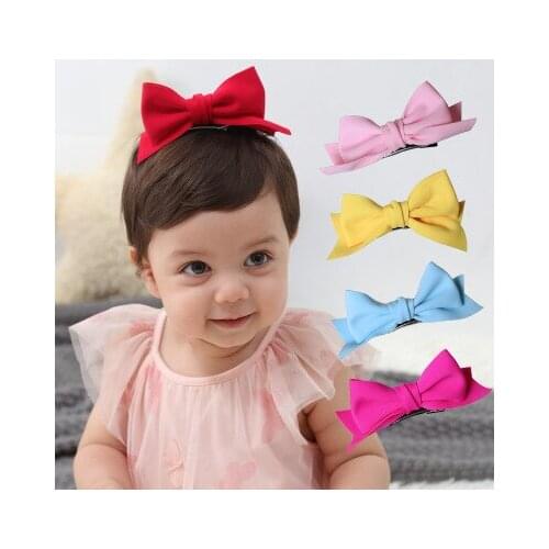 Lovely Hair Clips For Baby Girls Spring Hair Accessories Frabic Kids Infant Hair Bows Hairpin Princess Barrette Child 9 Colors