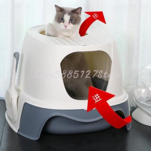 Cat Litter Basin Fully Enclosed Cat Toilet Large Splash Proof Drawer Type Top In Cat Litter Pan Large Cat Excrement Basin Deodor