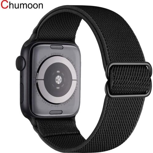 Scrunchie Strap for Apple watch band 44mm 40mm 38mm 42mm Adjustable Elastic Nylon solo Loop bracelet iWatch series 3 4 5 6 se