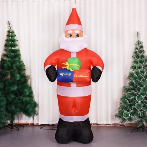 Christmas Inflatable Santa Claus with Christmas Tree Snowman LED Blow Up Yard Decorations Christmas Party Toys