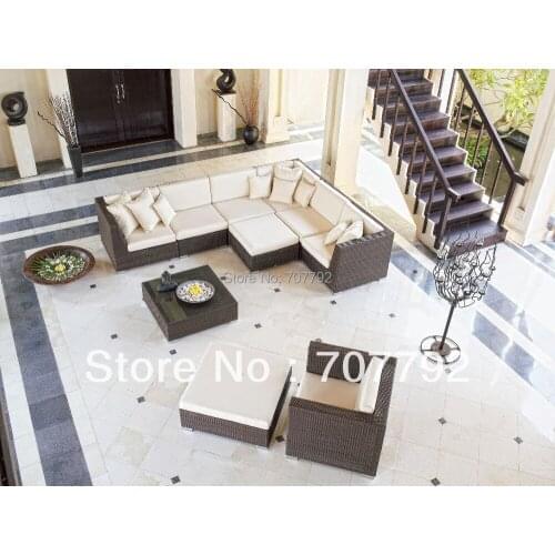 Garden wicker furniture luxury sofa sets modern sectional couch