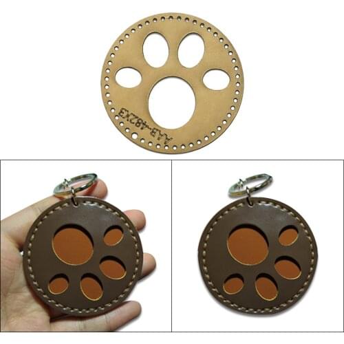 Diy handmade leather goods leather small object keychain pendant kraft paper template leather craft tool making design drawings