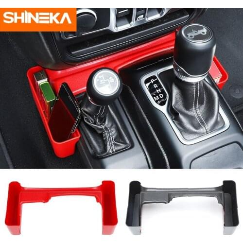 SHINEKA Stowing Tidying For Jeep Gladiator JT Car Gear Shift Side Storage Box Tray Organizer Case For Jeep Wrangler JL 2018-2021