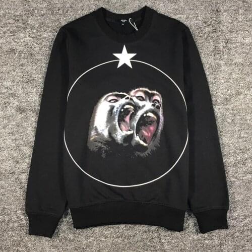 New High Men 3D orangutan Monkey star Hoodies Hoody hooded Sweatshirts velvet Cotton Drake Thicken Fleece Kenye #d20