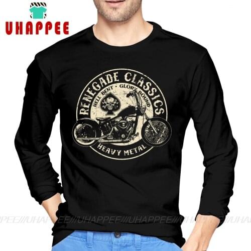 Heavy Metal Motorcycle USA Mens O Neck Cotton Custom Long Sleeve Plus Size Undershirt European T Shirt For Men Birthday Gift