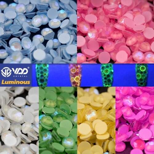 Luminous Glass Crystal Mixed Size Rhinestones Decorations Nail Art Accessories 3D Glitter Diamond DIY Jewelry Glow In The Dark