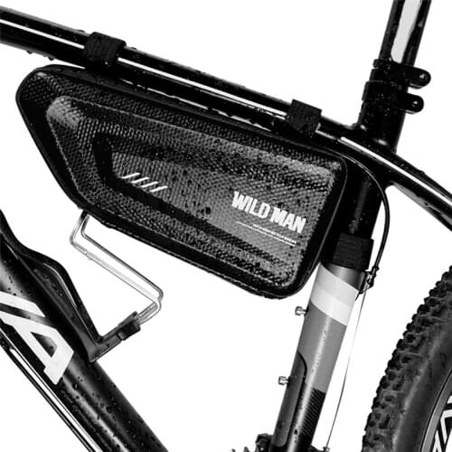 WILD MAN Bicycle Bag Frame Front Top Tube Cycling Bag Pouch Hard Rainproof Phone Case MTB Pack Triangle Shell Bike Accessories