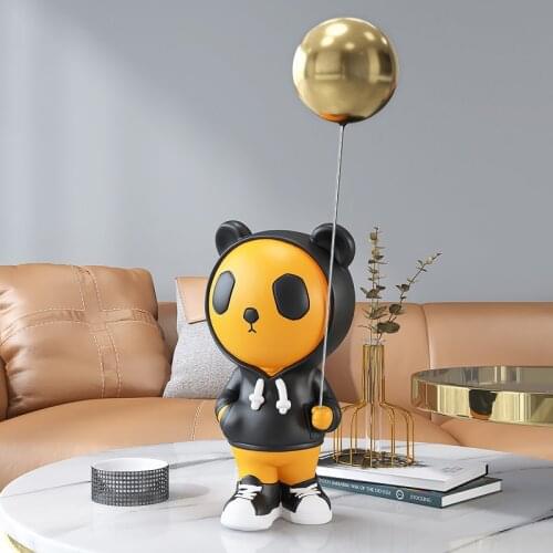 FRP Balloon Panda Decoration Modern Living Room TV Cabinet Wine Cabinet Porch Statue Sculpture Nordic Luxury Home Accessories