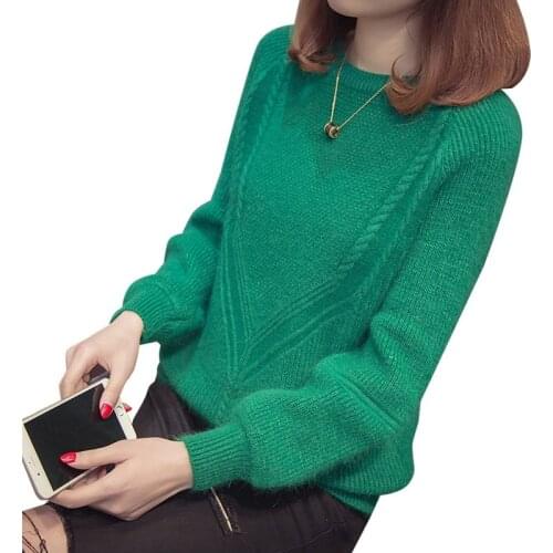 2021 Autumn Winter Women Long Sleeve Loose Pullovers Sweaters Jumper Knitwear Outerwear Korean Female O Neck Warm Clothes Tops