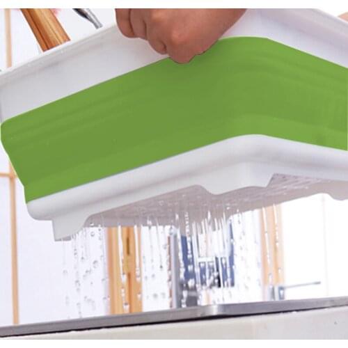 1 PC Folding Cutlery Storage Box Drainage Bowl Dish Drainer Rack Dish Cup Holder Collapsible Dish Drainer Kitchen Accessories