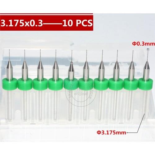 10PCS-3.175mm*0.3mm,CNC Computer machine tool,Print Circuit Board drill,woodworking router bit, Carbide Micro Drilling Bits