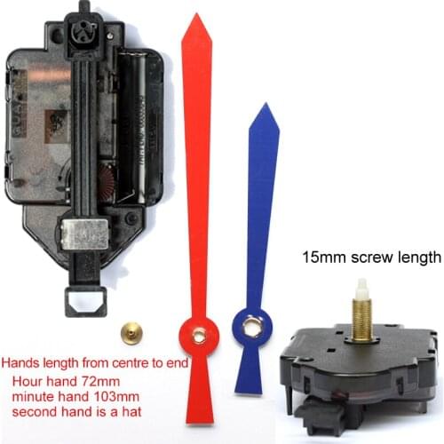 15mm Screw length 12888 Pendulum type Movement With Black Red Hands 93# Step Clock Accessory Quartz DIY Movement Kits