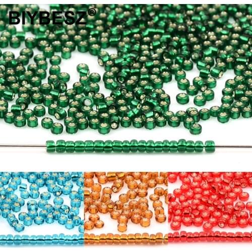 2MM Silver Lined Czech Glass Beads Charm Seed Spacer Beads For Jewelry Making Handmade DIY Finding Crafts Accessories