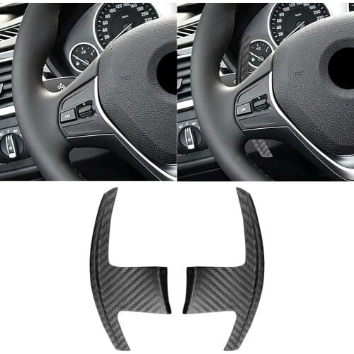 2Pcs Paddle Shifters Carbon Fiber Sticker Shifter Extension Trim Decal for BMW 3 5 6 7 Series G20/G28 G30/G38 G32 G11/G12