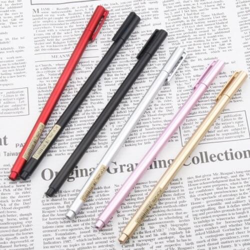 20 PCS Metallic Neutral Red and Black Water Blue Pens Needles Can Replace Core Student Office Gel Pen Cute Stationary