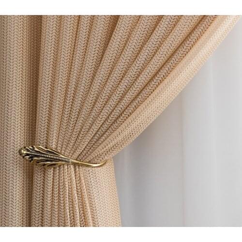 2021Gray Tulle Curtains For Living Room Modern Style Voile Sheer Window Curtain For Bedroom Luxury Yarn Customized