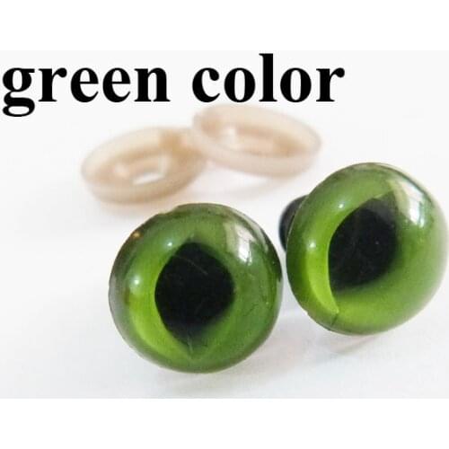 40pcs/lot 12mm green/blue cat eyes plastic safety eye with washer for diy doll findings