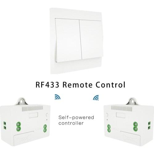 433MHz Wireless Remote Control Wall Light Switch Self-powered No Wiring Needed Panel Transmitter No Battery Wall Panel Switch