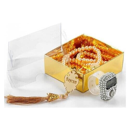 5 Pcs Islamic Tasbeeh Gift Set Favors Ameen Wedding Gifts Tasbeeh Electronic Muslim Finger Ring Tally Counter Tasbeeh Tasbih Shawl Eid Ramadan Mubarak Hajj Ramadan Party Muslim Event Party Favors