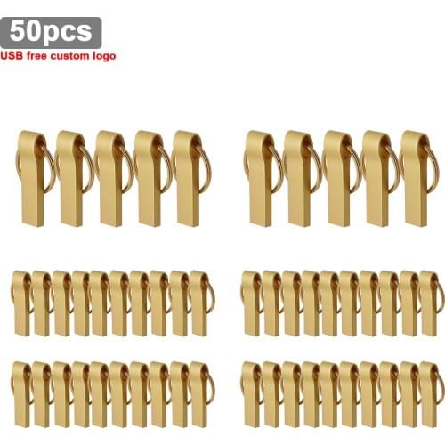 50pcs/lot USB Flash drive Personalize logo 16GB 32GB 64GB USB 2.0 pen drive 128GB usb storage devices U disk For wedding gifts