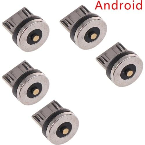 5pcs 3 Models Mobile Phone Charger Magnetic Data Cable Head Charging Cable Adapter
