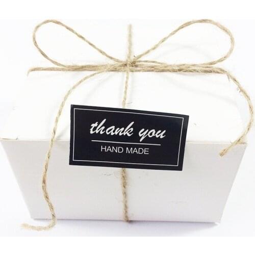 Free shipping 800pcs Black and white rectangle simple handmade thank you Labels Stationery Sticker Scrapbooking