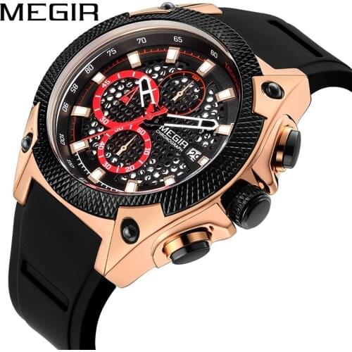 Relogio Masculino MEGIR Fashion Sport Men Watch Brand Silicone Army Military Watches Clock Mens Quartz Wristwatch Hour Time Saat
