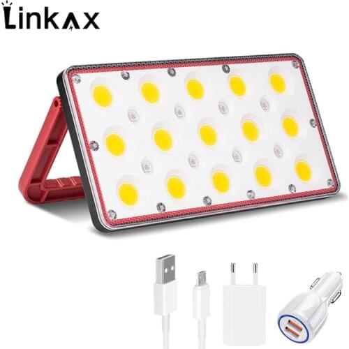 COB LED Work Light Rechargeable Flashlight USB Camping Light Portable Lantern With 180 degree Hanging Hook Power Display Outdoor