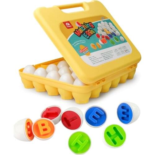 Coogam Letters Matching Eggs 26PCS ABC Alphabet Color Recoginition Sorter Puzzle Toy Game Gift for 2 3 4 5 Year Old Toddler Kids