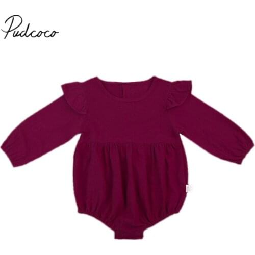 Citgeett Beauty Baby Girls Button Bodysuit Outfits Kids Butterfly Long Sleeves Sunsuit Playsuit Clothes 0-3Y