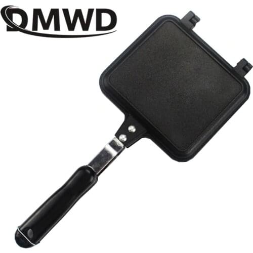 DMWD Non-Stick Sandwich baking pan Omelette Bread Toast bakeware for Breakfast manual Waffle Pancake Baking BBQ Grill frying pan