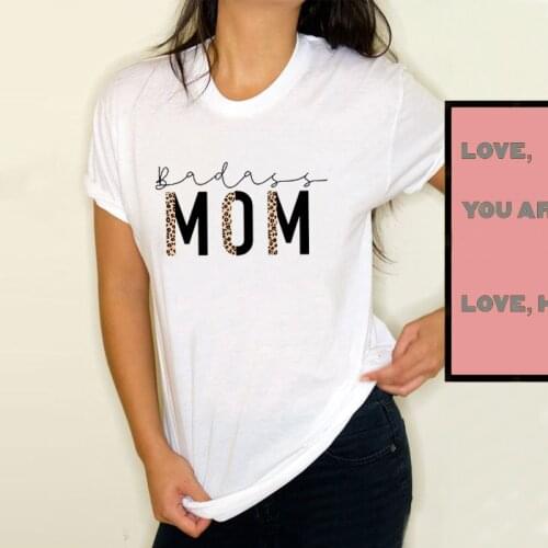 Leopard Mom T-Shirt 2021 Mothers Day Shirt Cute Mom Graphic Tees Funny Birthday Gift Clothing Women Letter Kawaii