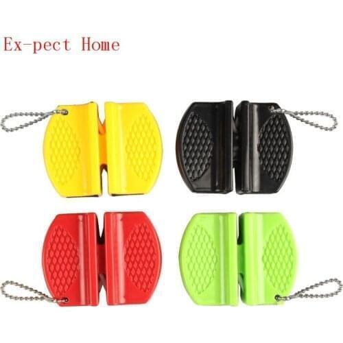 Mini Fast Sharpeners Pocket Tungsten Steel Ceramic Rod Knife Sharpener Double Groove and Portable Design