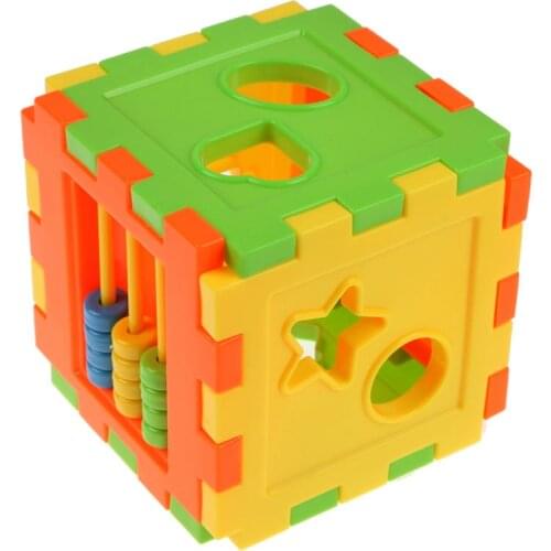 1Set Educational Cube Bricks Animal Geometric Shape Matching Blocks Sorting Box Plastic Baby Intelligence Toy Building Blocks