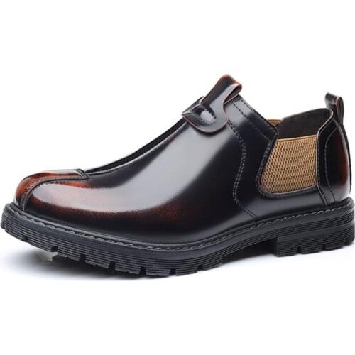 ZYYZYM Men Leather Shoes Casual 2021 Spring British Tooling New Mens Shoes with Big Head Formal Shoes