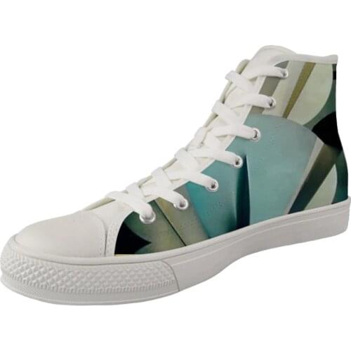 Men Canvas Vulcanized Shoes High Top White Sneakers Male Breathable Lace-up Oil Painting Giacomo Balla Free Drop Ship Wholesale