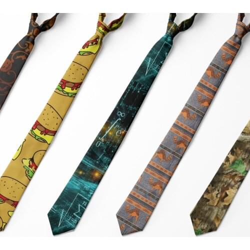 Mens Tie Polyester 8CM Formula Sci-Fi & Camel Print Harajuku Neck Tie For Men Business Causal Fashion Party Wedding Accessories