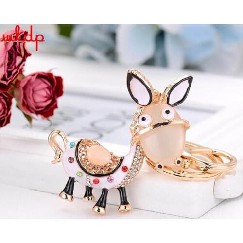 New Fashion 5D Diamond Painting Car Keychain Cute Color Elephant Crystal Rhinestones Keychain Bag Decoration
