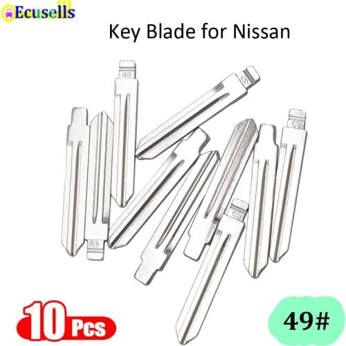 10Pcs/Lot NO.49 Blank Metal Key Blade for New Nissan Flip KD/Xhorse Remote Key Blade 49