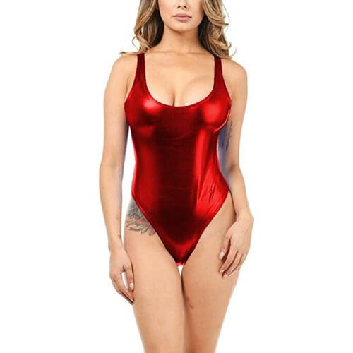 Sexy Erotic Adult Club Party Jumpsuit Women Leather PU Temptation Playsuit Slim beach catsuit top para Metal Pole Dance Bodysuit