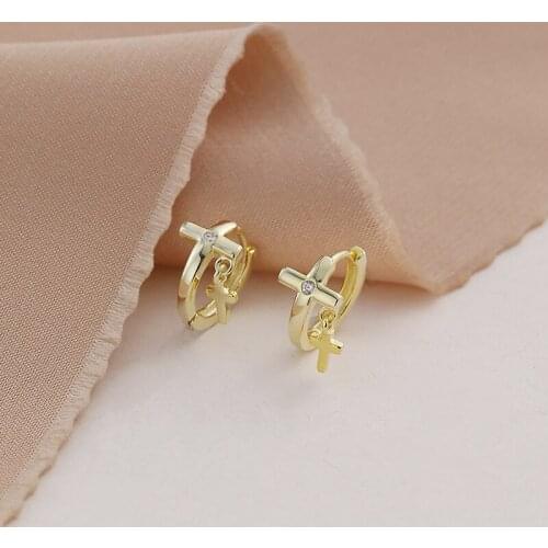 925 Sterling Silver Earring Fashion zircon cross flower round Ear Ring Ear Bone Ear Buckle cute Wild Woman boy Girl Ear Jewel