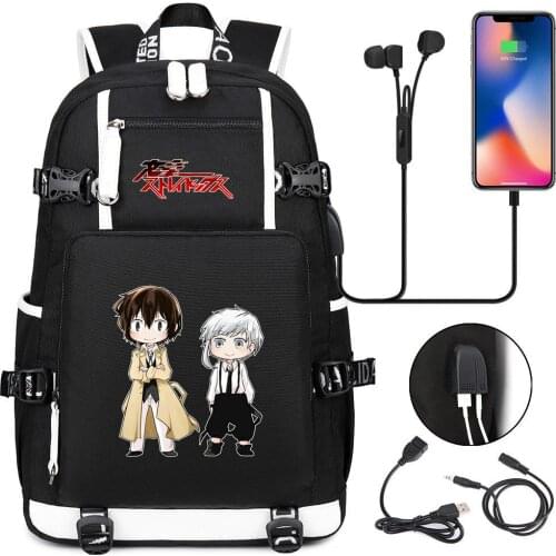 Schoolbag Anime Bungou Stray Dogs Dazai Osamu Backpack Laptop Travel Bag Bookbags for Students Adult Shoulder Bags