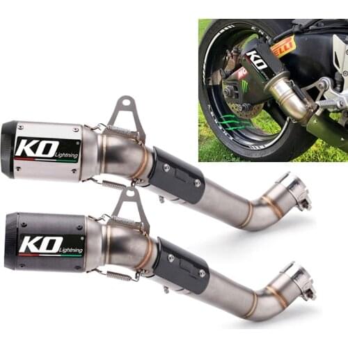 Slip-on Exhaust Set for Honda CBR1000RR 2008-2016 Motorcycle 47mm Mid Link Pipe 60mm Muffler Escape Carbon Fiber Heat Guards