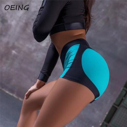 Sport Seamless Patchwork Biker Shorts Women Yoga Gym Clothing Tights Workout Running Shorts